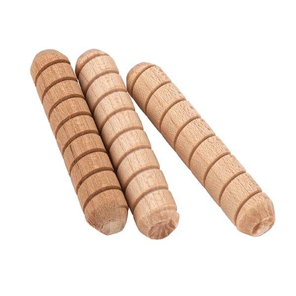 Spiral Groove Wood Dowel Pins - Diameter:1/4" - Length:1-1/2" - Pieces:100-Piece